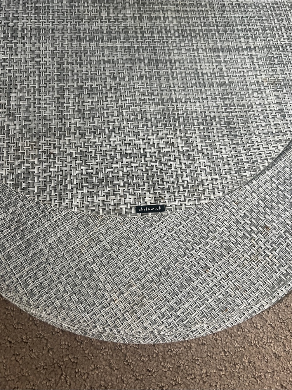 Chilewich Round Woven Placemat — Light Gray 12. Crate and barrel.